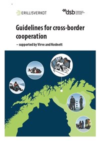 Dokumentets forside viser kart over grenseområdet mellom Norge og Finland, og ikoner som viser hendelseshåndtering.. 